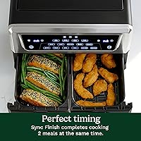 Vista 7 de Cuisinart Freidora de aire de doble cesta, dos cestas con un total de 11 cuartos de galón, 6 funciones freír al aire, asar, hornear, a la parrilla