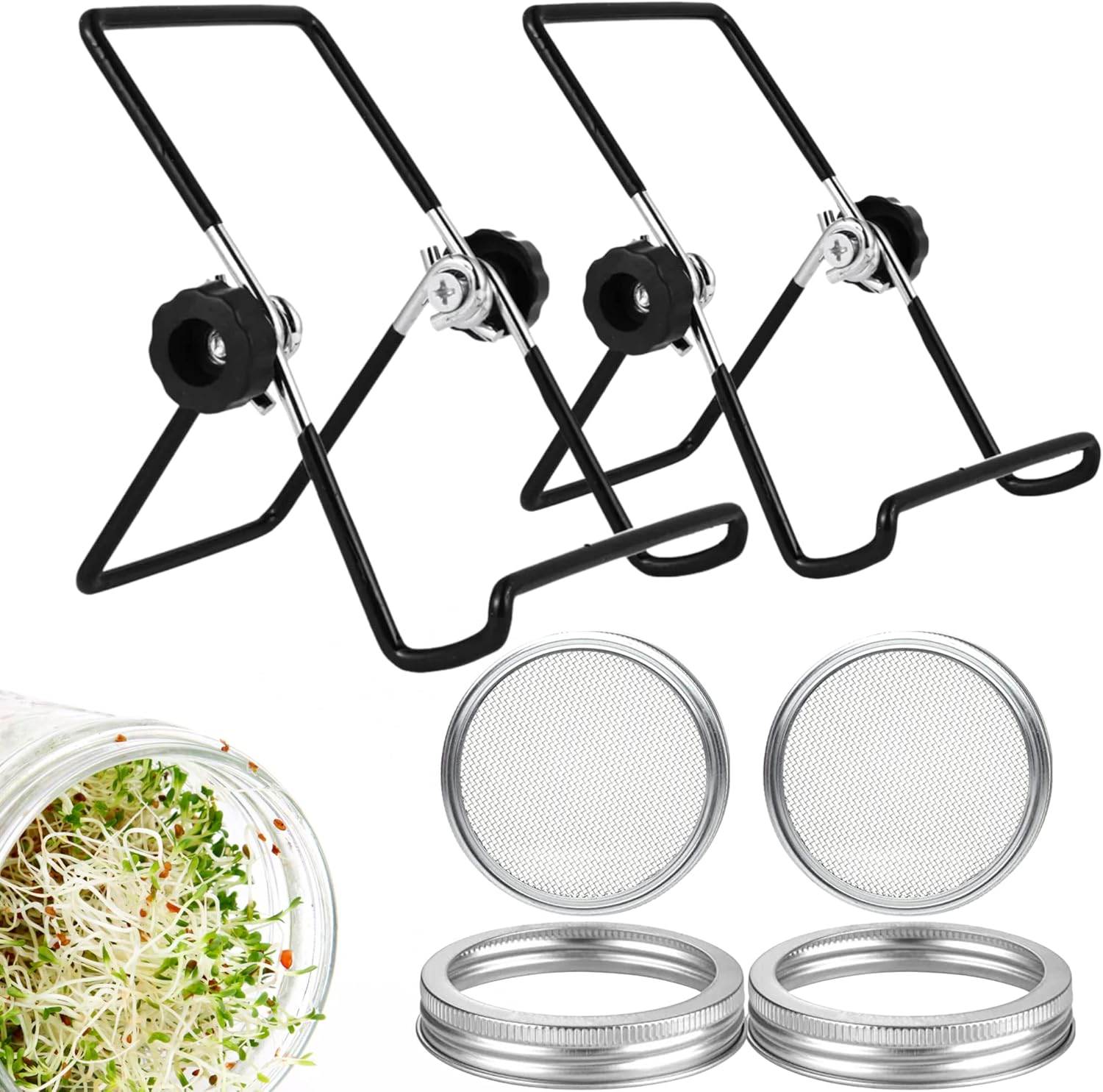 YARRD 4PCS Sprouting Kit for Growing Foldable Stainless