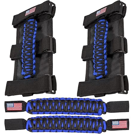 TDHLW Roll Bar Grab Handles Grip US Flag Handle For Jeep Wrangler YJ TJ JK JKU JL JLU Gladiator JT 1955-2022,Blue,2PCS - View #6