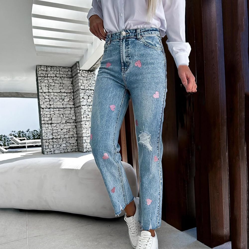 パンツ ANDMARY Heart stitch denim M navy blue ANDMARY】Heart stitch denim