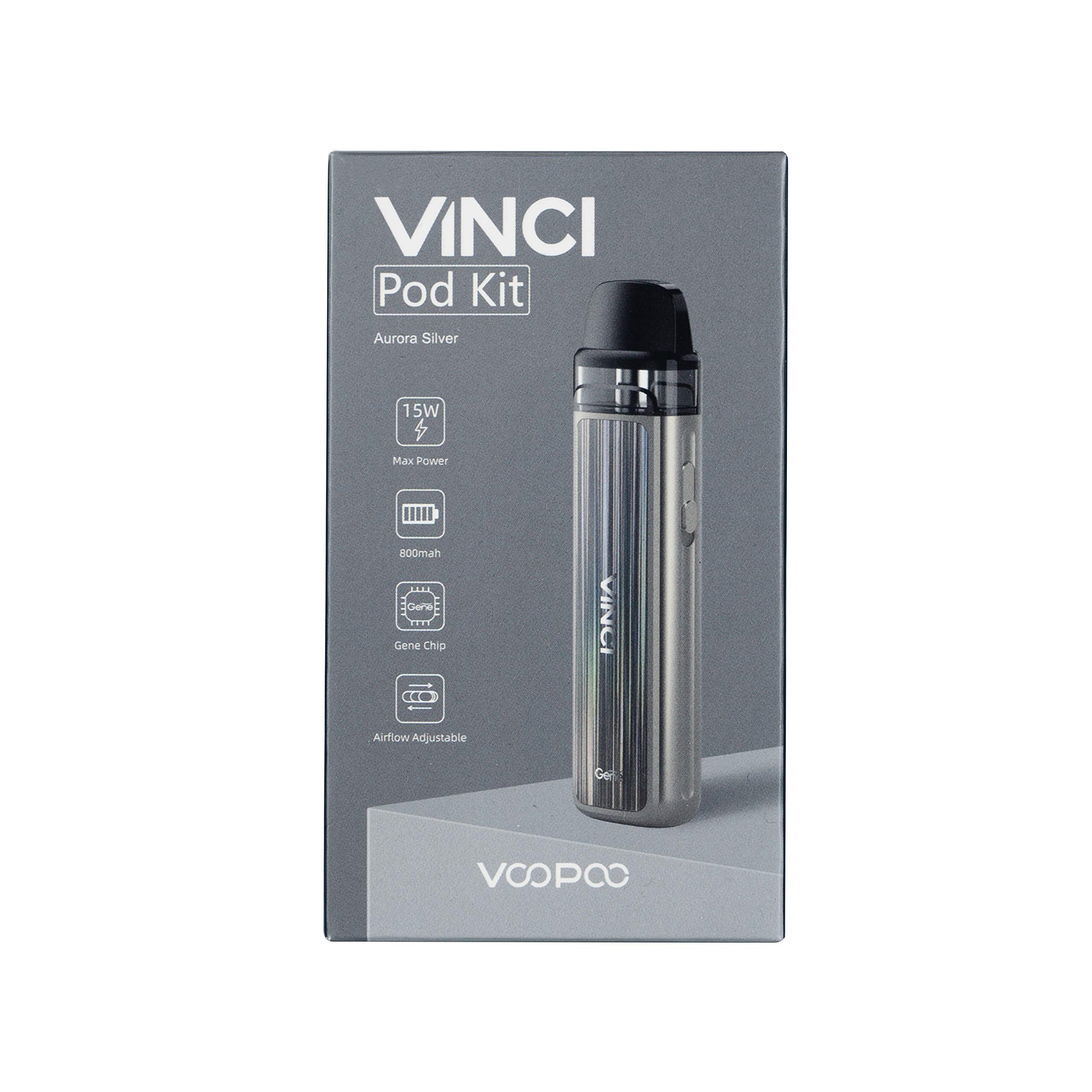 VOOPOO Vinci Pod Kit Cigarette Electronique 800mAh 2ml Kit Complet - Sans  nicotine San tabac (Aurora Silver) : Amazon.fr: High-Tech