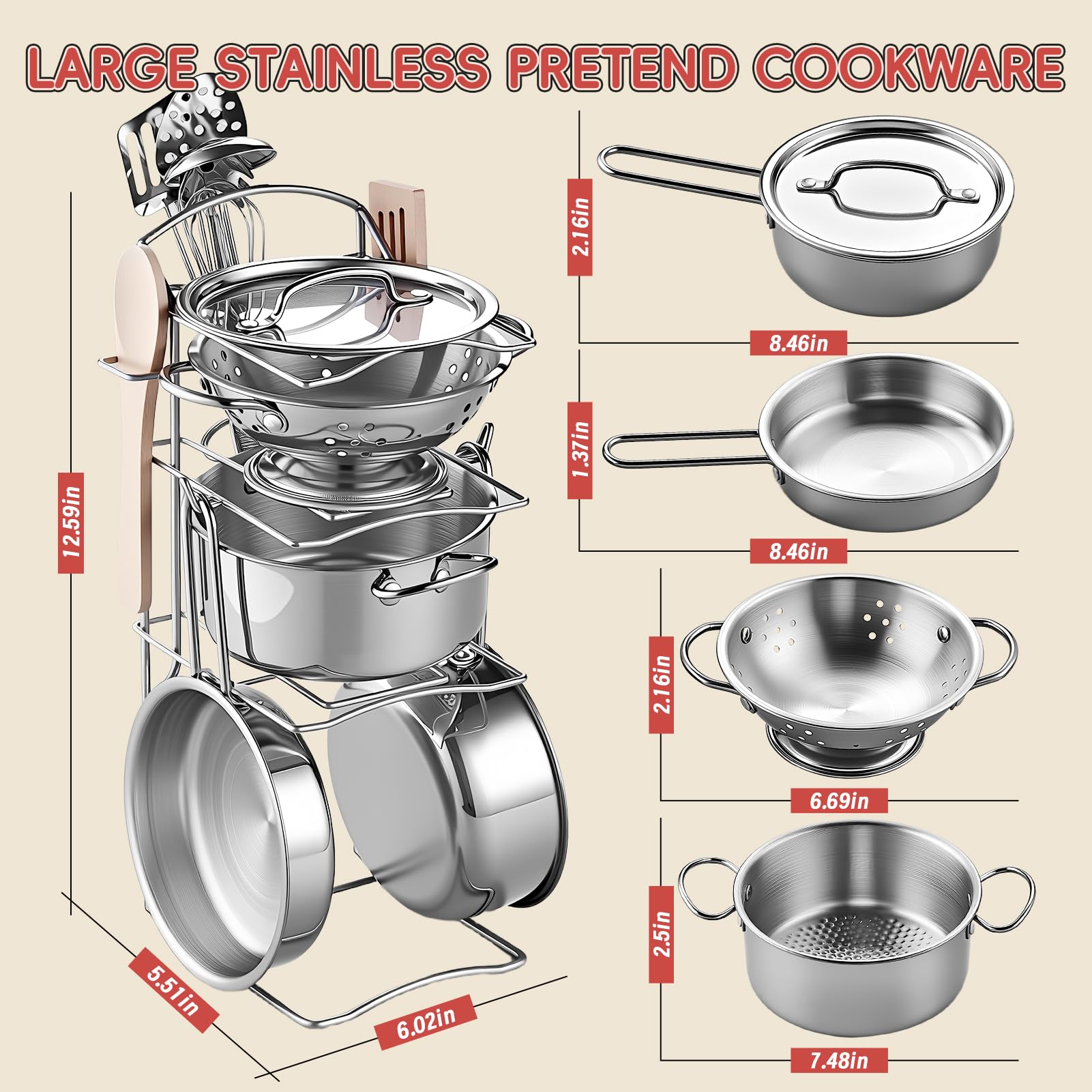 63 accessori per la cucina, set da gioco per la cucina dei bambini