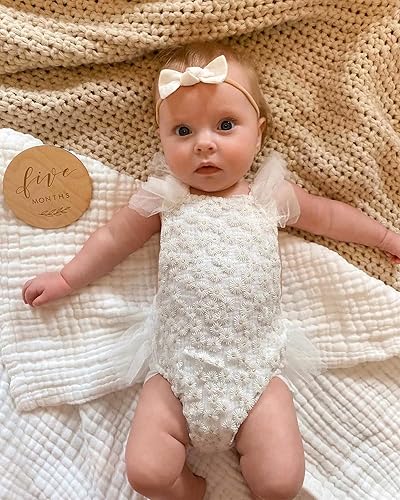 Miniatura 4 de jollybows 20 diademas de lino de 3.2 pulgadas para bebés, lazos para el cabello, bandas elásticas de nailon para recién nacidos, accesorios para el