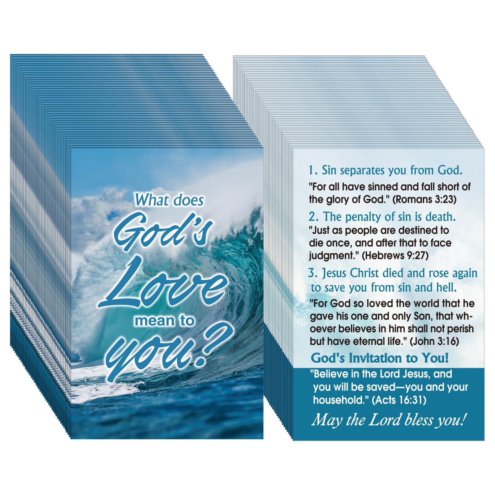 Noveread 200 Pcs Gospel Tract Card Salvation Cards Pocket Holy Postcard Prayer Postcards Christian Inspirational Bible Verses Bookmark for Christian