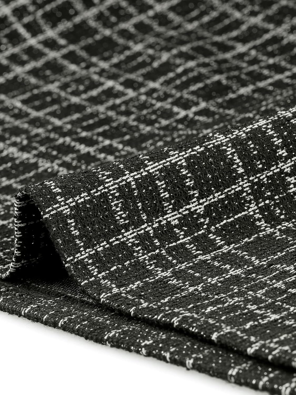 Allegra K Tweed Dress for Women Long Sleeves Square Neck Elegant Dresses with Pockets - Image 5