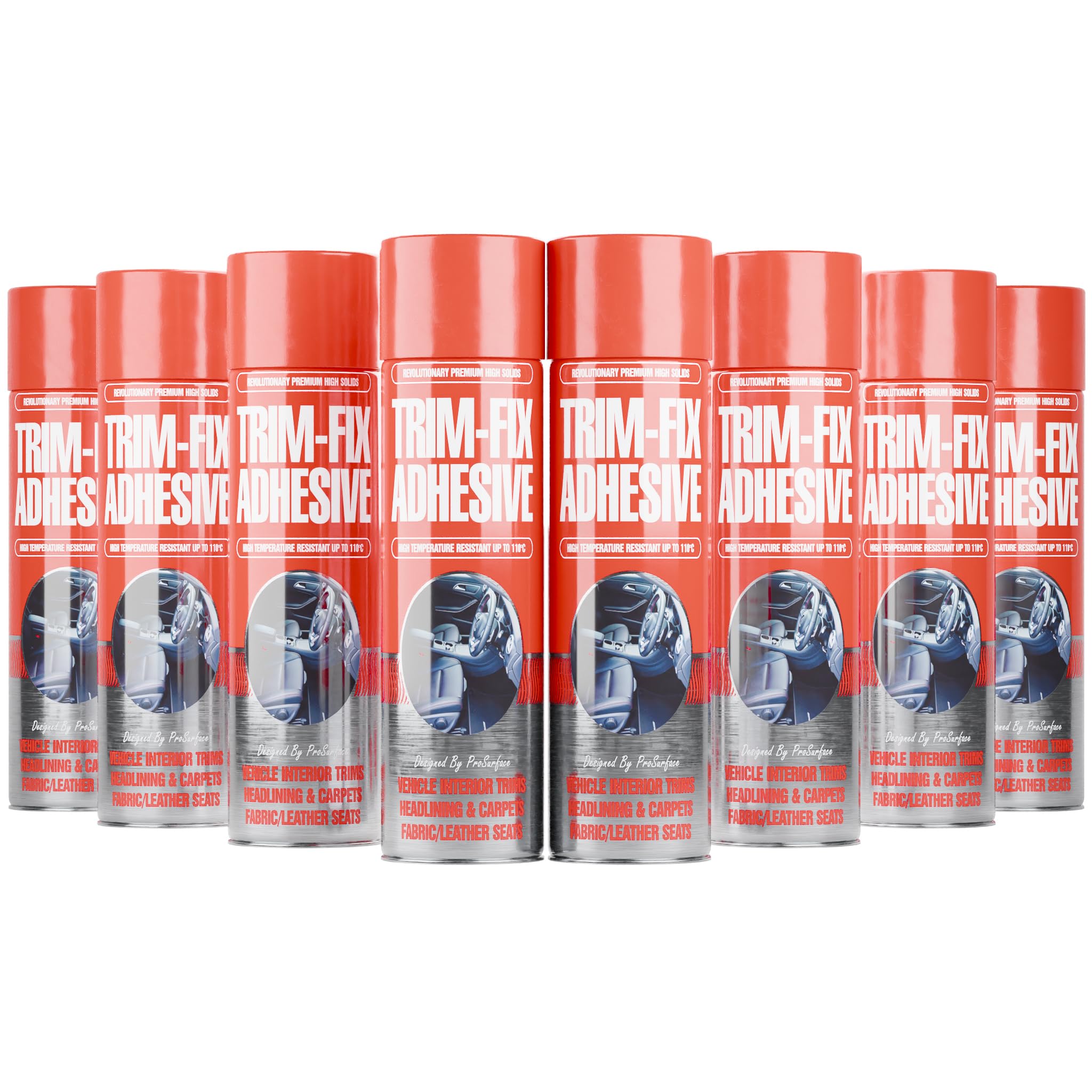 8 Pack Trim Fix 500ml High Temperature Adhesive Glue Spray for Van Lining Carpet (8)