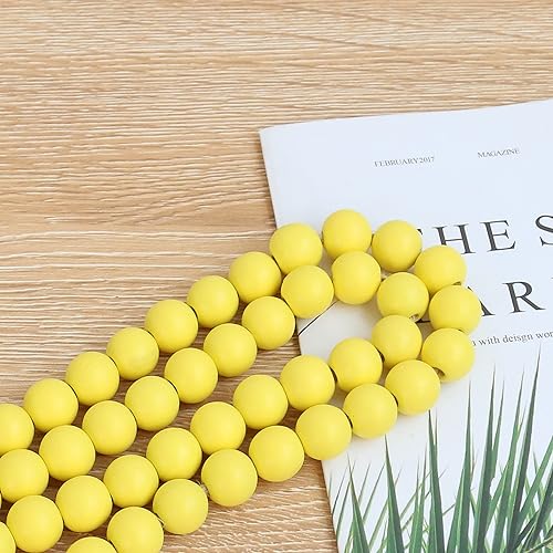 Miniatura 3 de Guirnalda de cuentas de madera de 39 pulgadas con borlas, cuentas de oración versátiles, estilo bohemio y chic para colgar en la pared, decoración