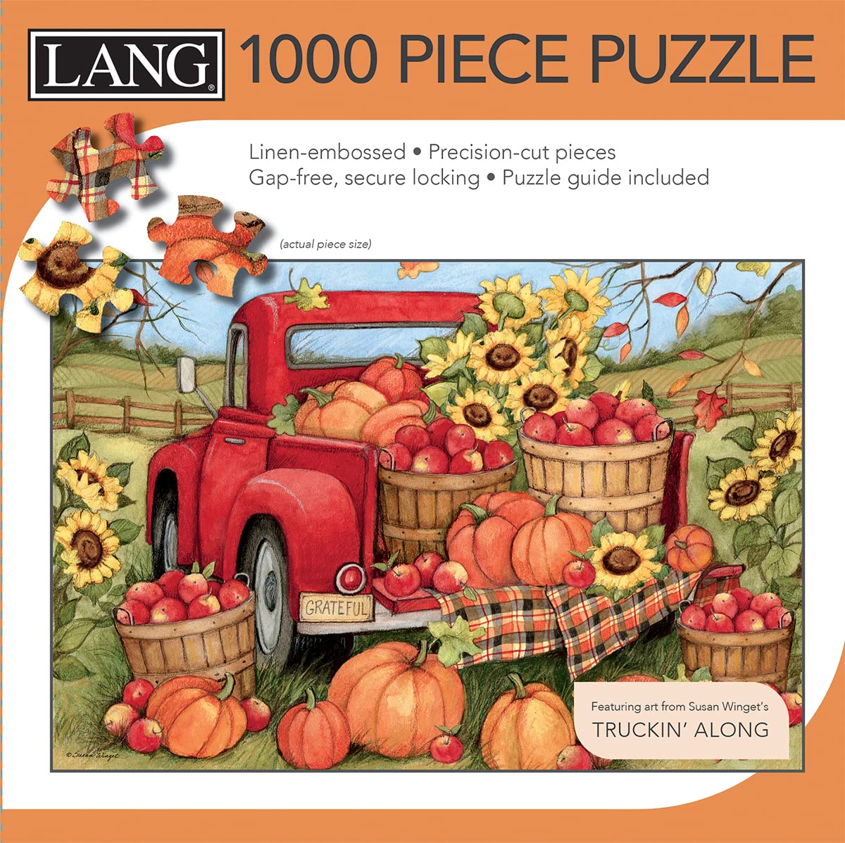 Lang Harvest Truck 1000 Piece Puzzle - 20x29 Inches - Linen Embossed Precision Cut - View #3