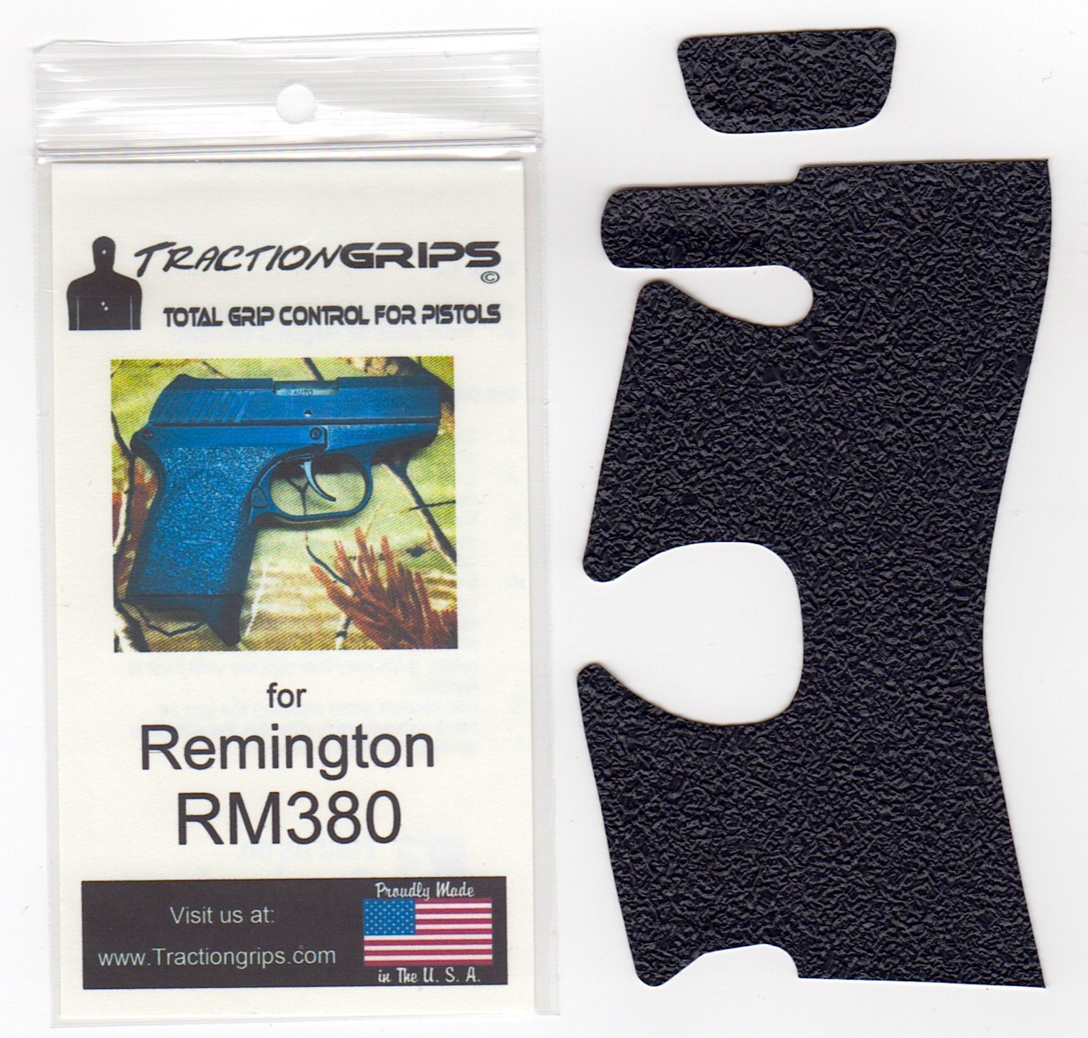 Tractiongrips Grip Overlay Decal for Remington RM380 Pistols