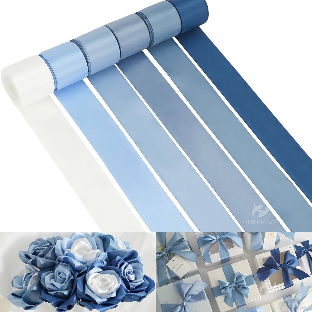 pellicule ribbon gather lib blouson フリル Amazon.com: Flezoo 25 Yards Blue Satin Ribbon 1 1/2inch