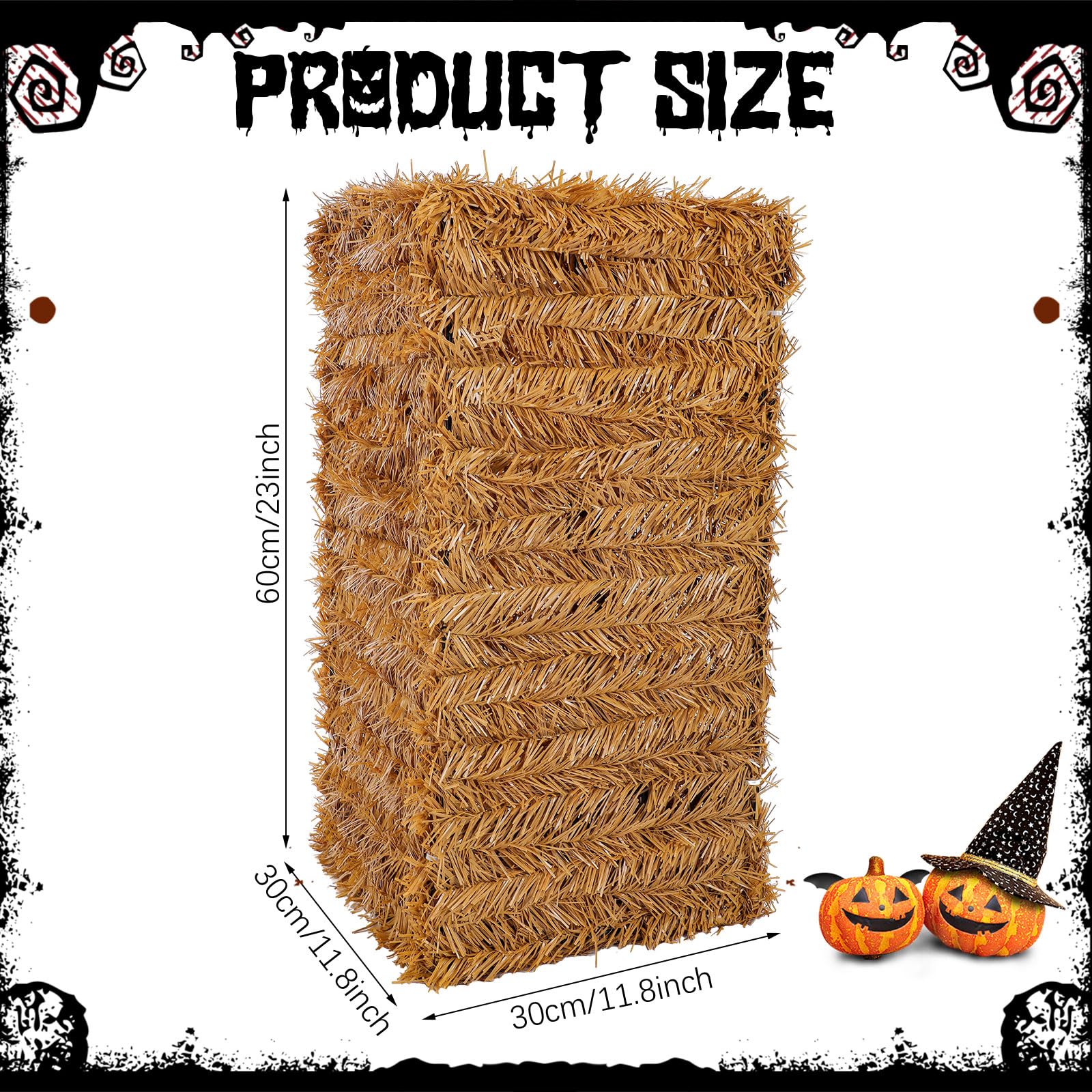 Snapklik.com : 1 Pcs Halloween Decorative Straw Bale, 24 X 12 X 12