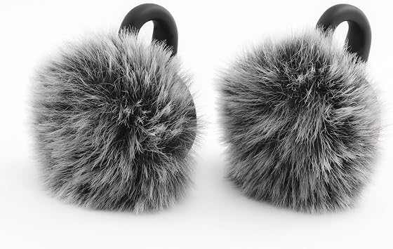 Windscreen for Hollyland M2S Wireless Microphone Deadcat Furry Cover, 2 Pack Grey Pop Filter Accessory