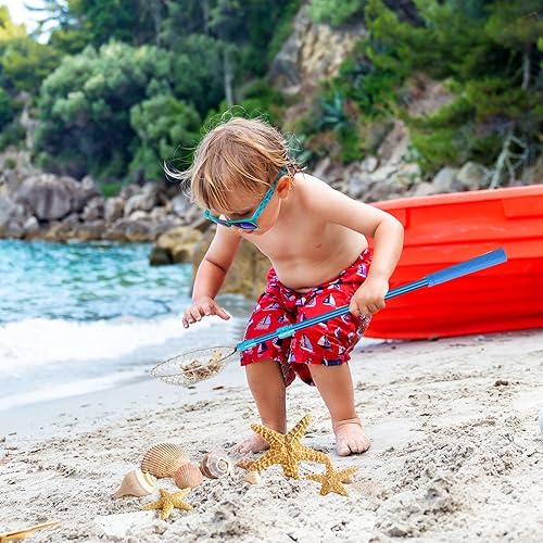 Miniatura 6 de Roshtia 2 juegos de tamiz de arena de diente de tiburón ajustable de mango largo para playa, metal para playa, tamiz de arena para playa, aseo de