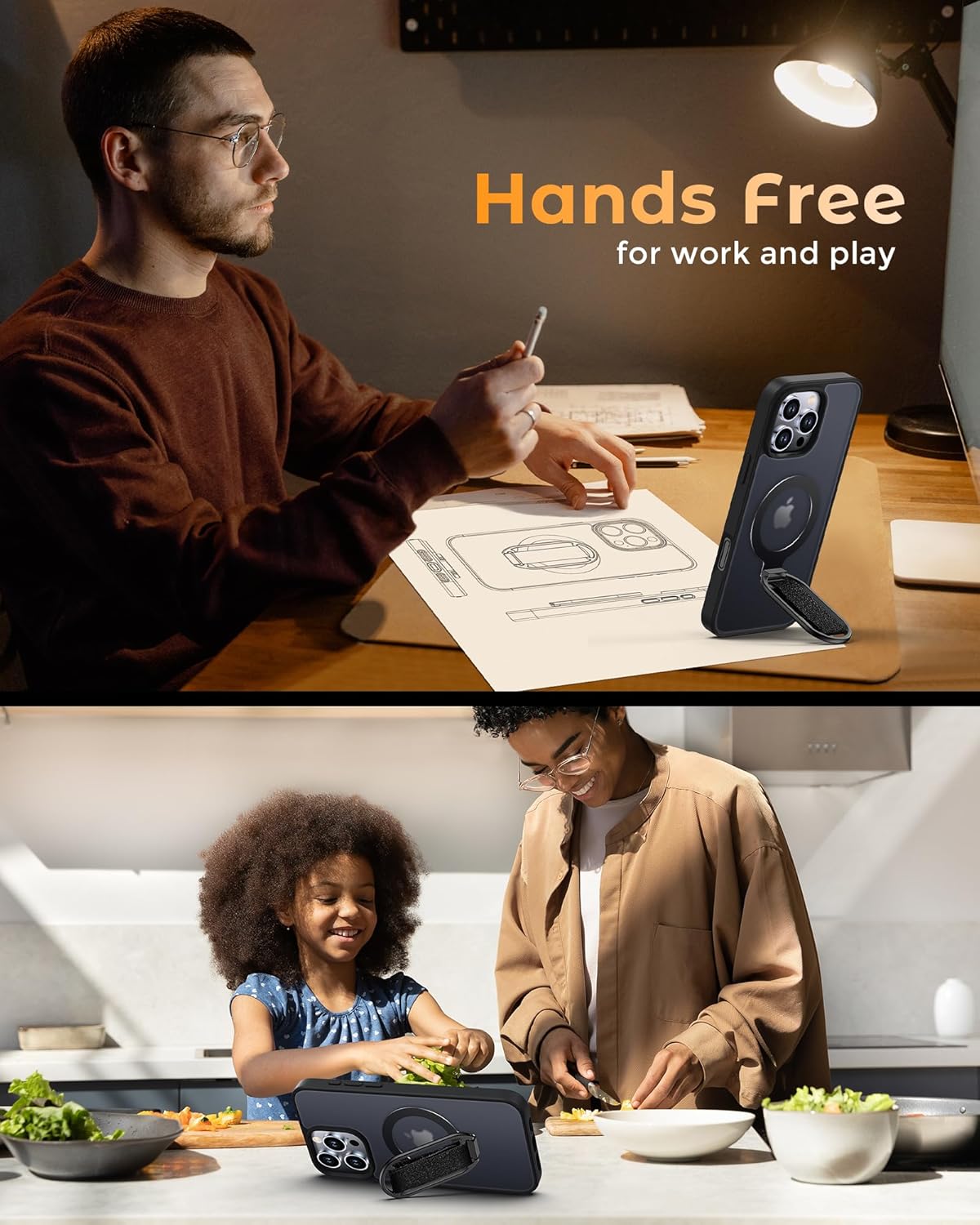 Shields Up for iPhone 16 Pro Max Case with Stand, 16 Pro Max Phone Case with Ring Holder & Phone Grip [Compatible with MagSafe] Translucent Matte Cover for iPhone 16 Pro Max 6.9 inch, Frosted Black - Image 4