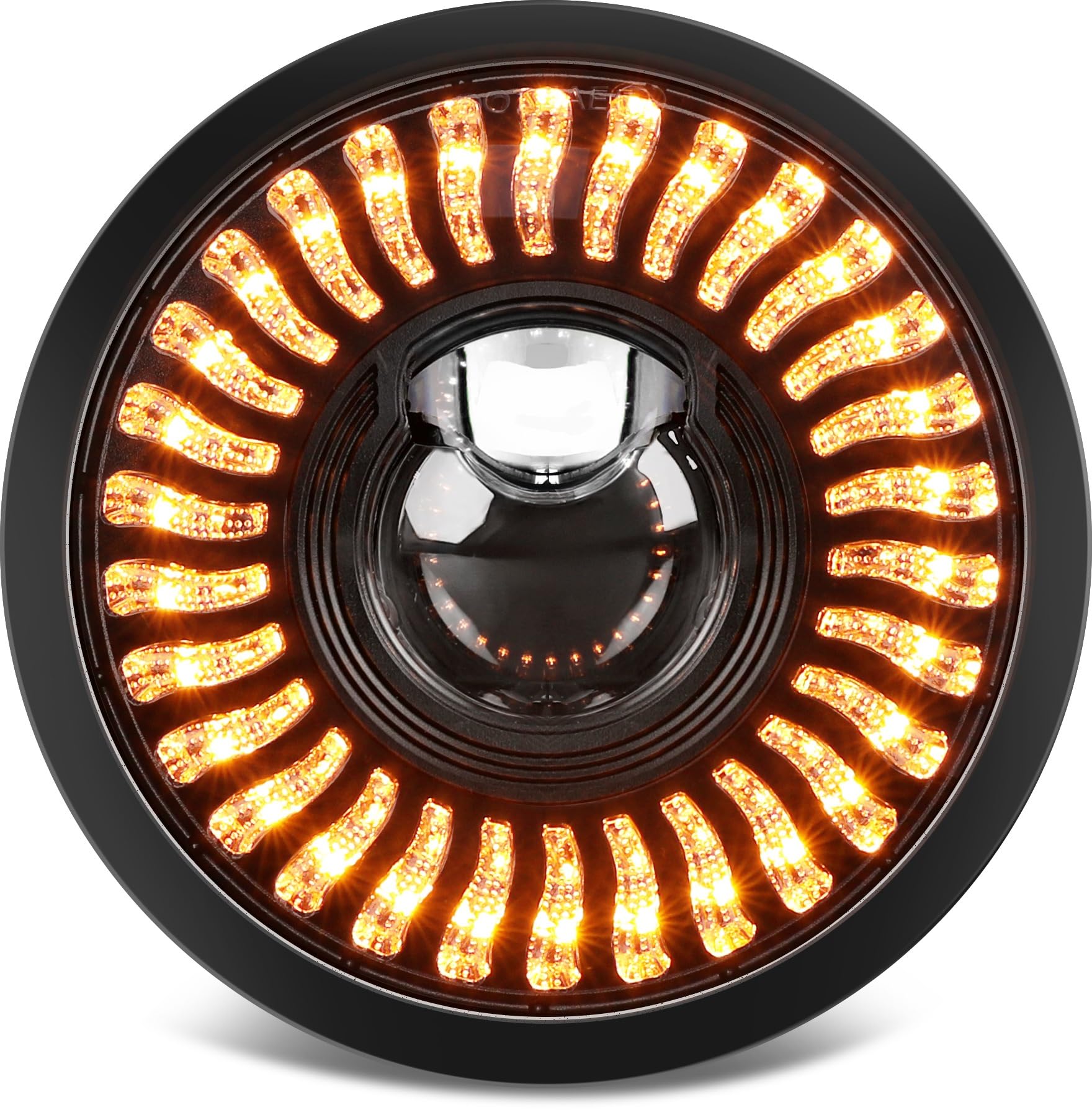 Faro Led de 7 "para coche, luz de conducción Led de haz Alto y Bajo DRL, ámbar blanco, IP68, para motocicleta, todoterreno, 12V, 24V Luz Delantera de Motocicleta(1pcs 5.75inch)