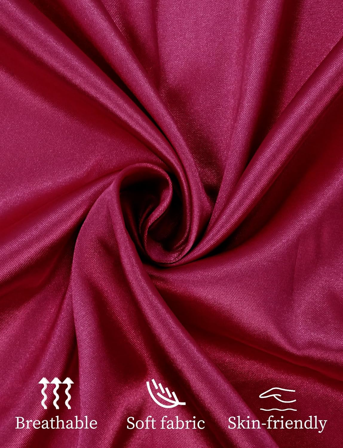 SEAUR Women's Satin Robe Set 2 Piece Silk Pajamas Sets Lace Cami Nightgown with Kimono Robes Nightwear - Image 5