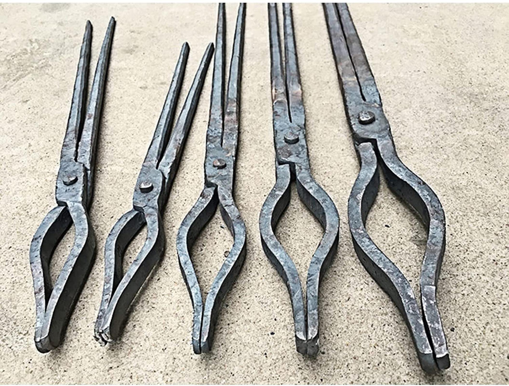 Tenazas de herrero,Tenaza de forja Ponga de herrero Tonga de herrería Ponga de herrería plana for un cuchillo de yunque que fabrica una pinza de herrero 58 cm/80 cm for ingeniero herrero, 80 cm
