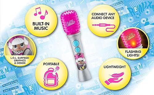 Miniatura 3 de eKids LOL Surprise OMG - Micrófono de juguete Remix para niños con música integrada y luces intermitentes, juguete musical diseñado para los