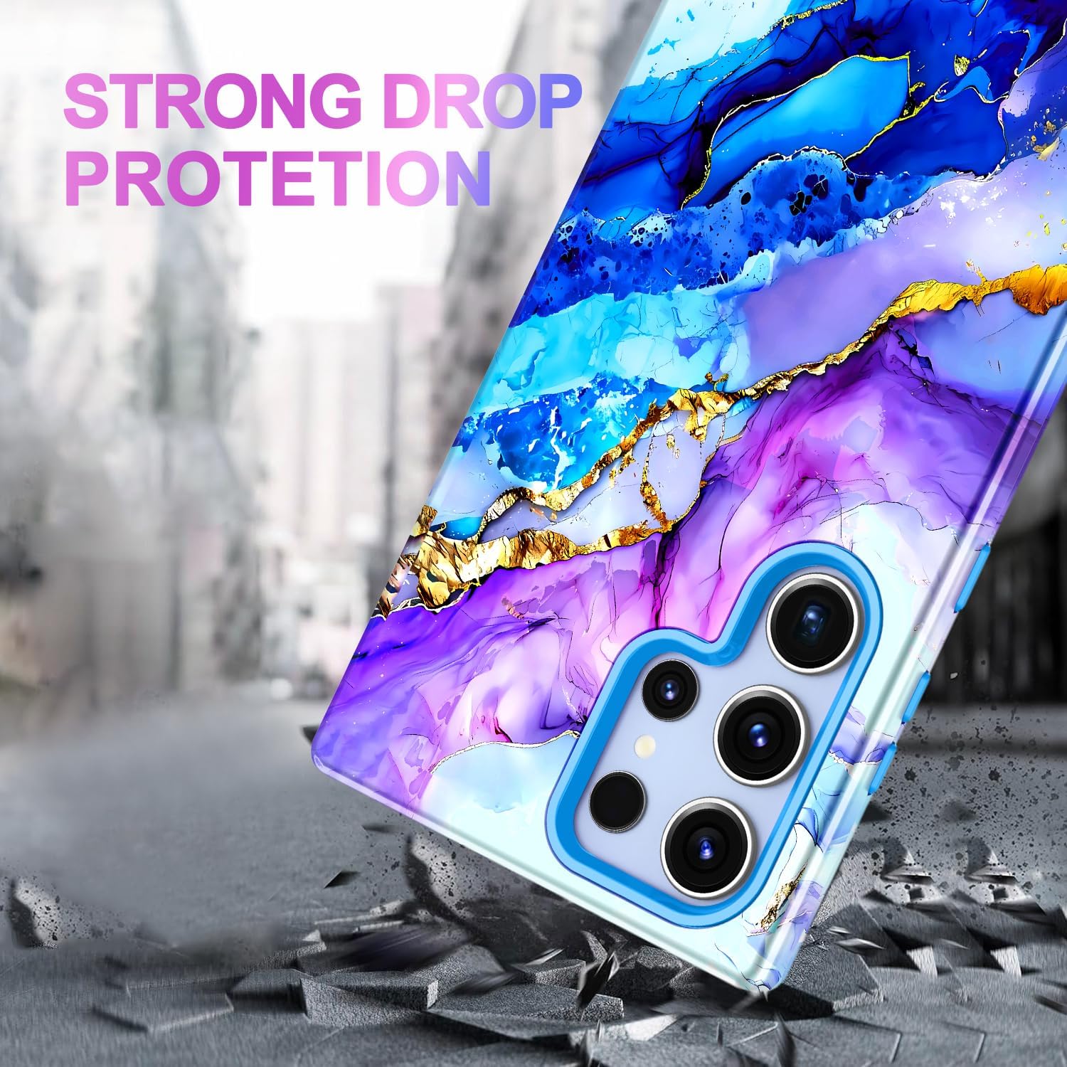 Casetego for Galaxy S23 Ultra Case,Compatible with MagSafe,[Military Grade Drop Test] Full Body Protection Slim Shockproof Rugged Marble Women Case for Samsung Galaxy S23 Ultra 6.8 inch,Azure Blue - Image 5