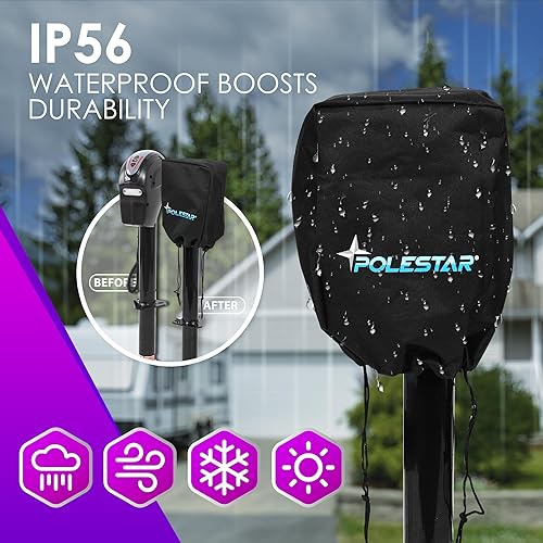 Miniatura 27 de POLESTAR - Gato eléctrico de lanza para remolque de 5000 lb, tipo A-Frame con funda impermeable y luz LED para casas rodantes, remolques y RV, 12 V