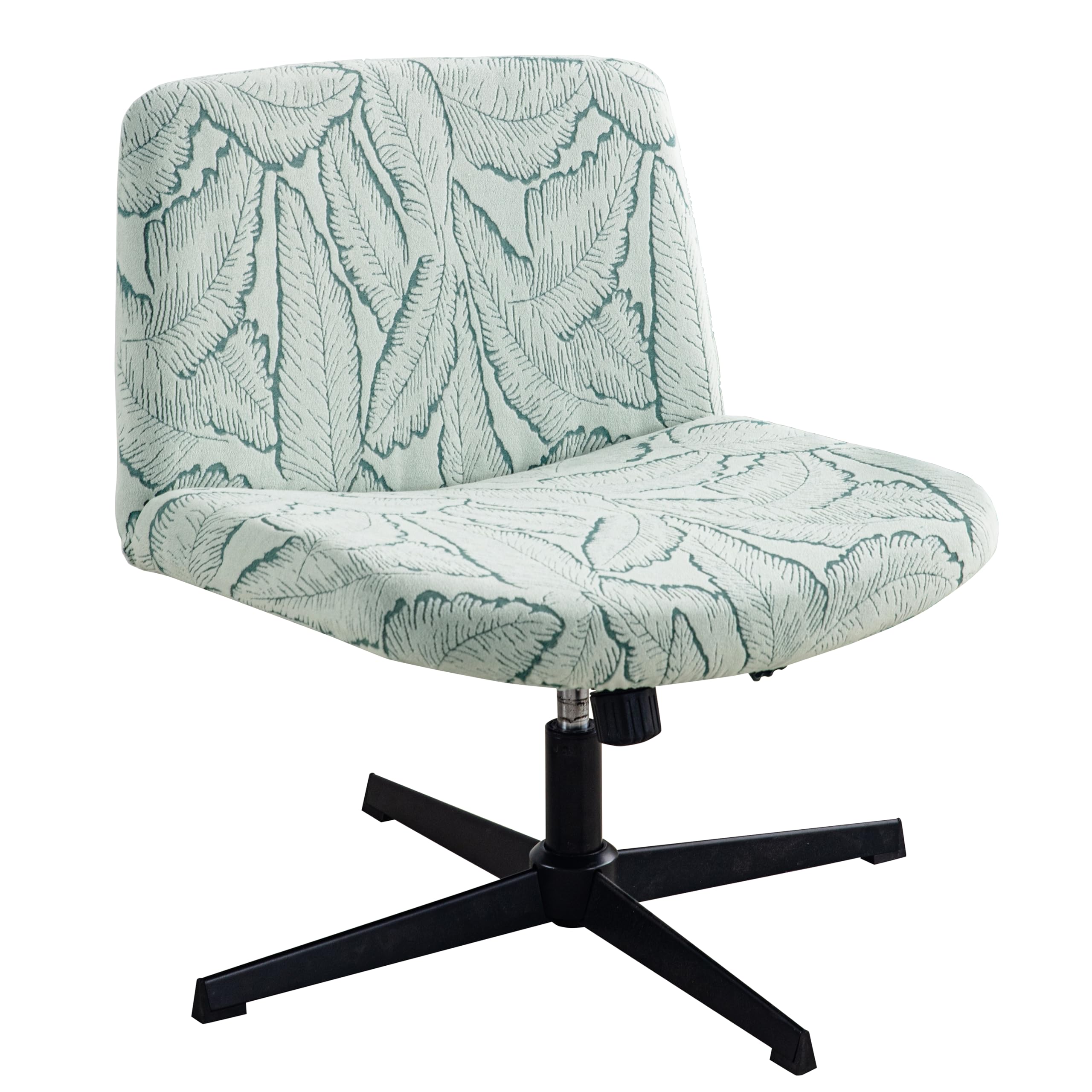 Photo 1 of LavishCover Waterproof Palm Leaf Criss Cross Chair Cover, High-Stretch Flocked Fabric, Armless Office & Desk Chair Protector Against Stains and Wear(Green,Palm Leaf, Just The Cover,No Chair)
