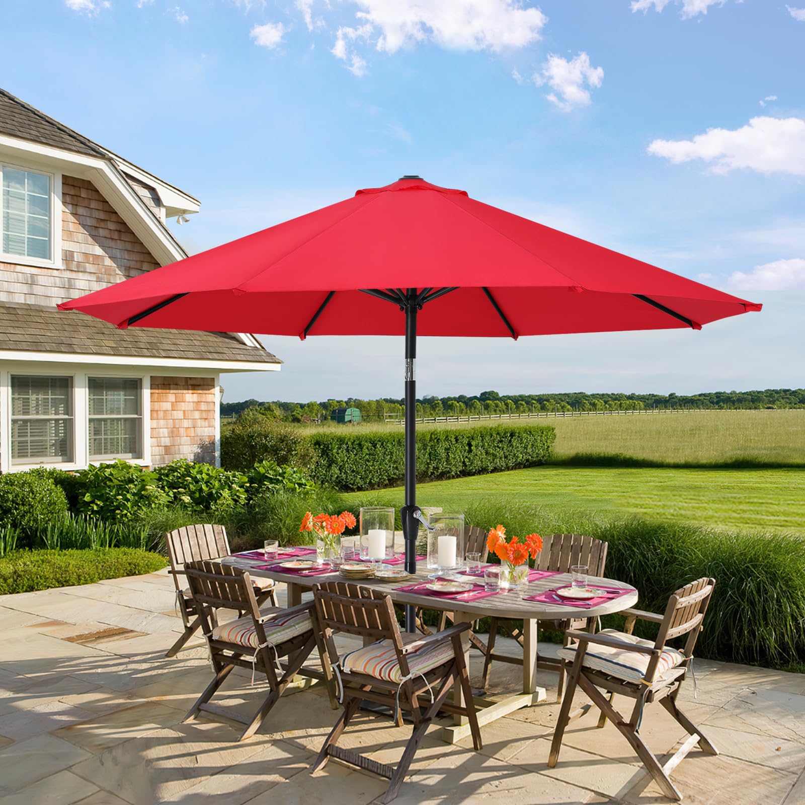 Amazon.com : MASTERCANOPY 10FT Patio Umbrella with Push Button  display picture 1
