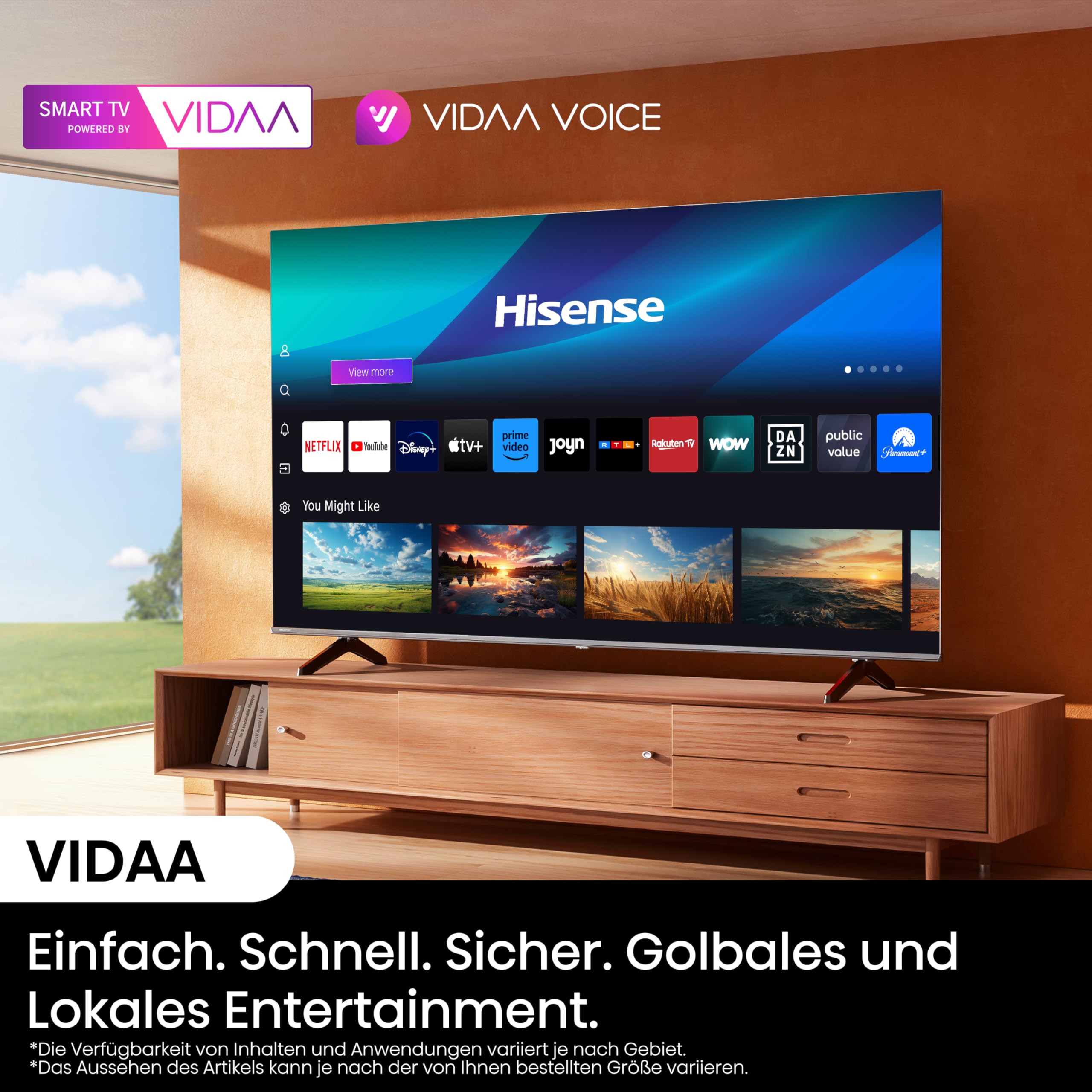 Hisense 43E6NT 108cm (43 Zoll) Fernseher, 4K UHD Smart TV, Precision Colour, HDR, Dolby Vision, 60Hz, Triple Tuner DVB-C/S/S2/T/T2, WiFi, HDMI 2.1, Bluetooth, Alexa Built-in, Schwarz, [2024]