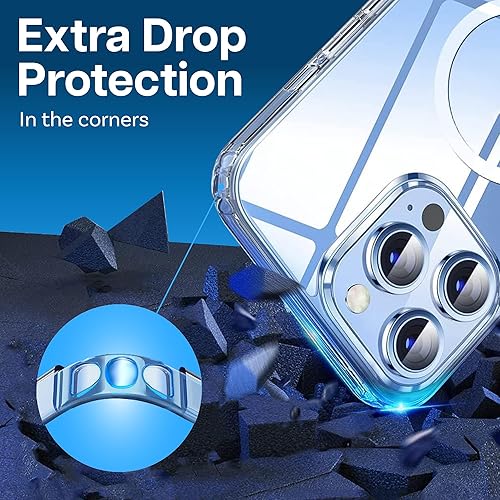 Miniatura 4 de MMOBIEL Funda magnética para teléfono compatible con iPhone 15 Pro - Funda transparente compatible con Magsafe - Protector de teléfono delgado a