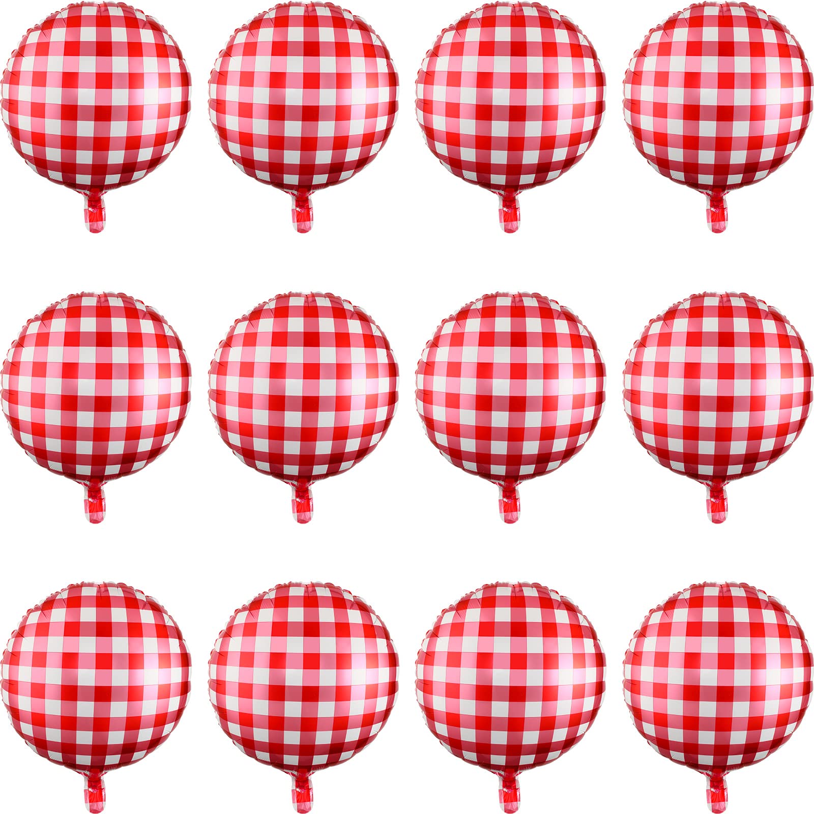 Threan 50 Pieces 18 Inches Checkerboard Balloons Aluminum Foil Balloons Party Decorations for Summer Picnic BBQ Party Decor Birthday Holiday Racing