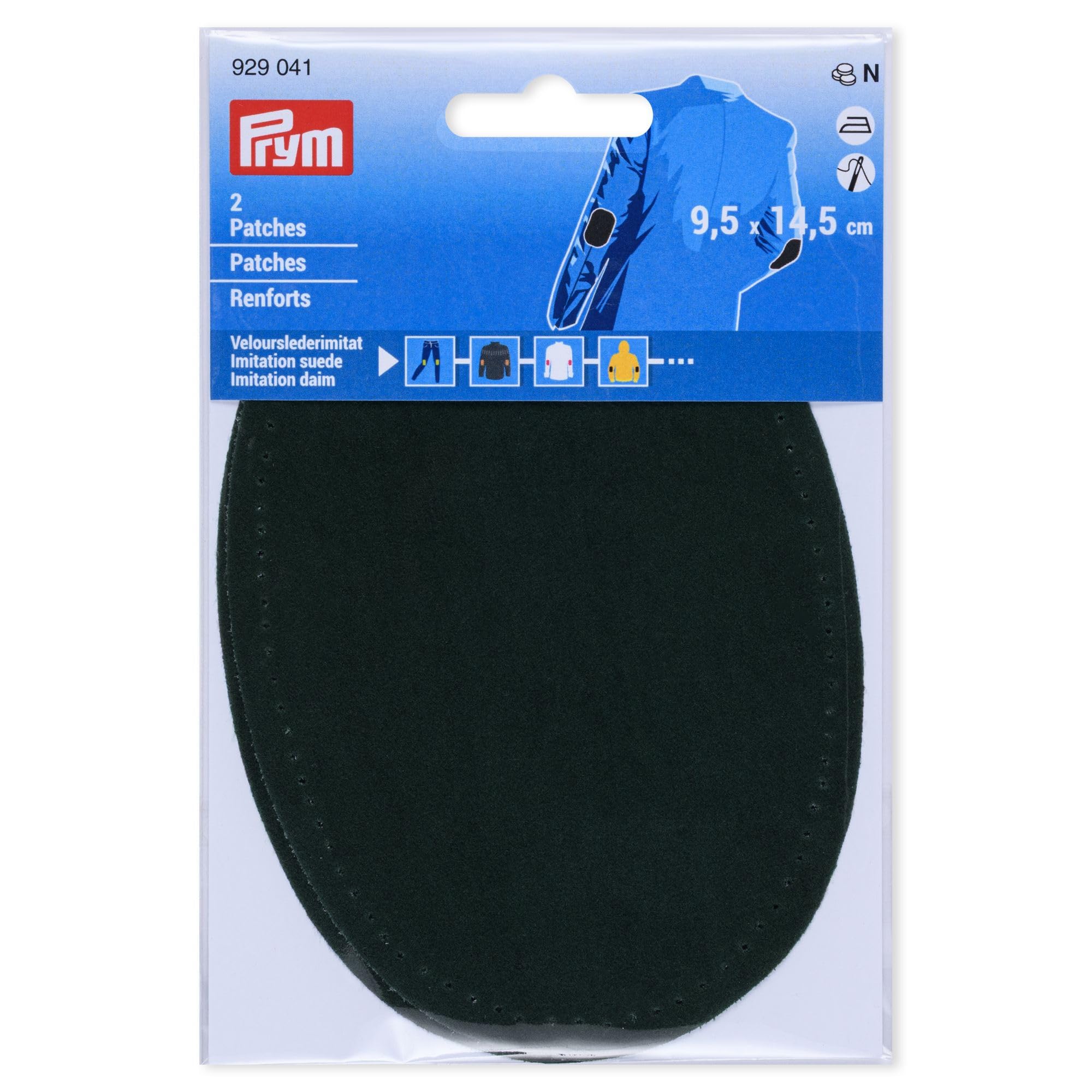 Prym 929041 Iron-On Faux Suede Patches 9.5 x 14.5 cm Green