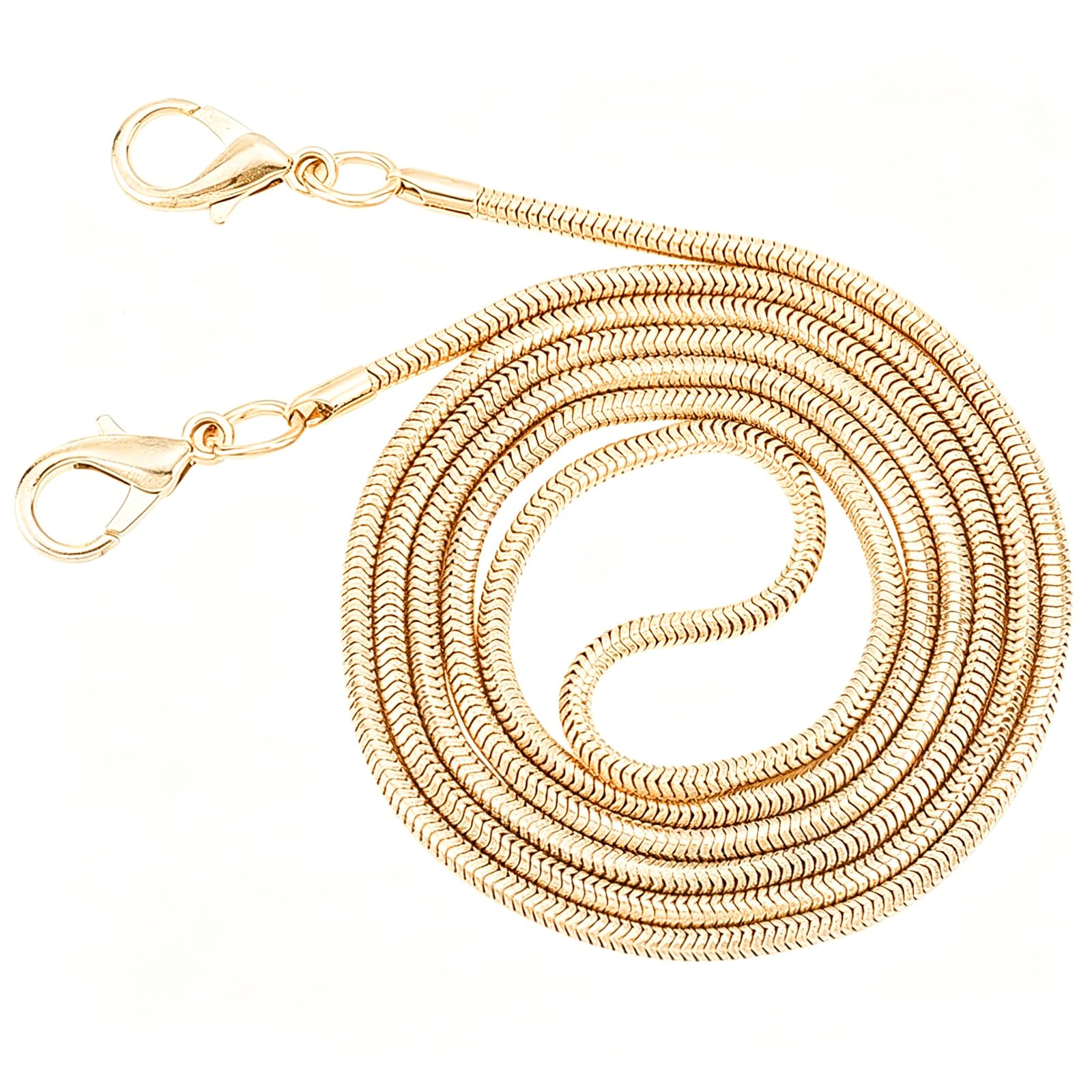 SSyang Thin Handbag Chain Strap Adjustable, Bag Chain in Ball Design,Braid Bag Strap,Thin Purse Adjustable,120cm,for Shoulder,Messenger,Handbag,DIY Making(Light Goldr+Lobster Clasp)
