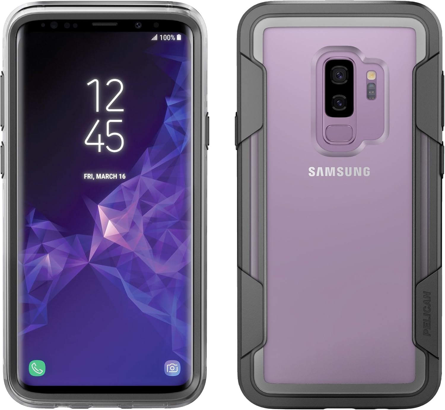 Pelican Voyager Phone Case for Samsung Galaxy S9+ (Clear/Gray)