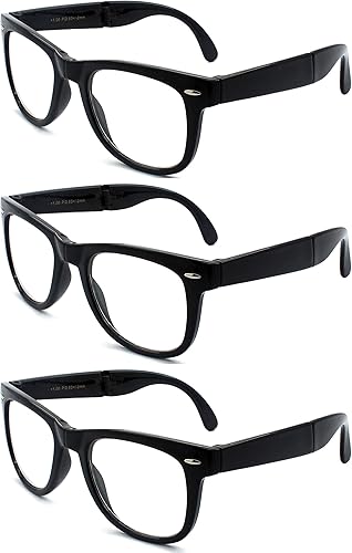 Miniatura 2 de Gafas de lectura plegables de plástico retro unisex con bolsa