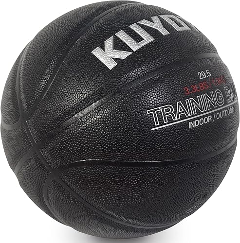 Miniatura 10 de KUYOTQ Baloncesto de baloncesto con peso de 3 libras, tamaño 7 (29.5 pulgadas), para interiores y exteriores, baloncesto de entrenamiento pesado