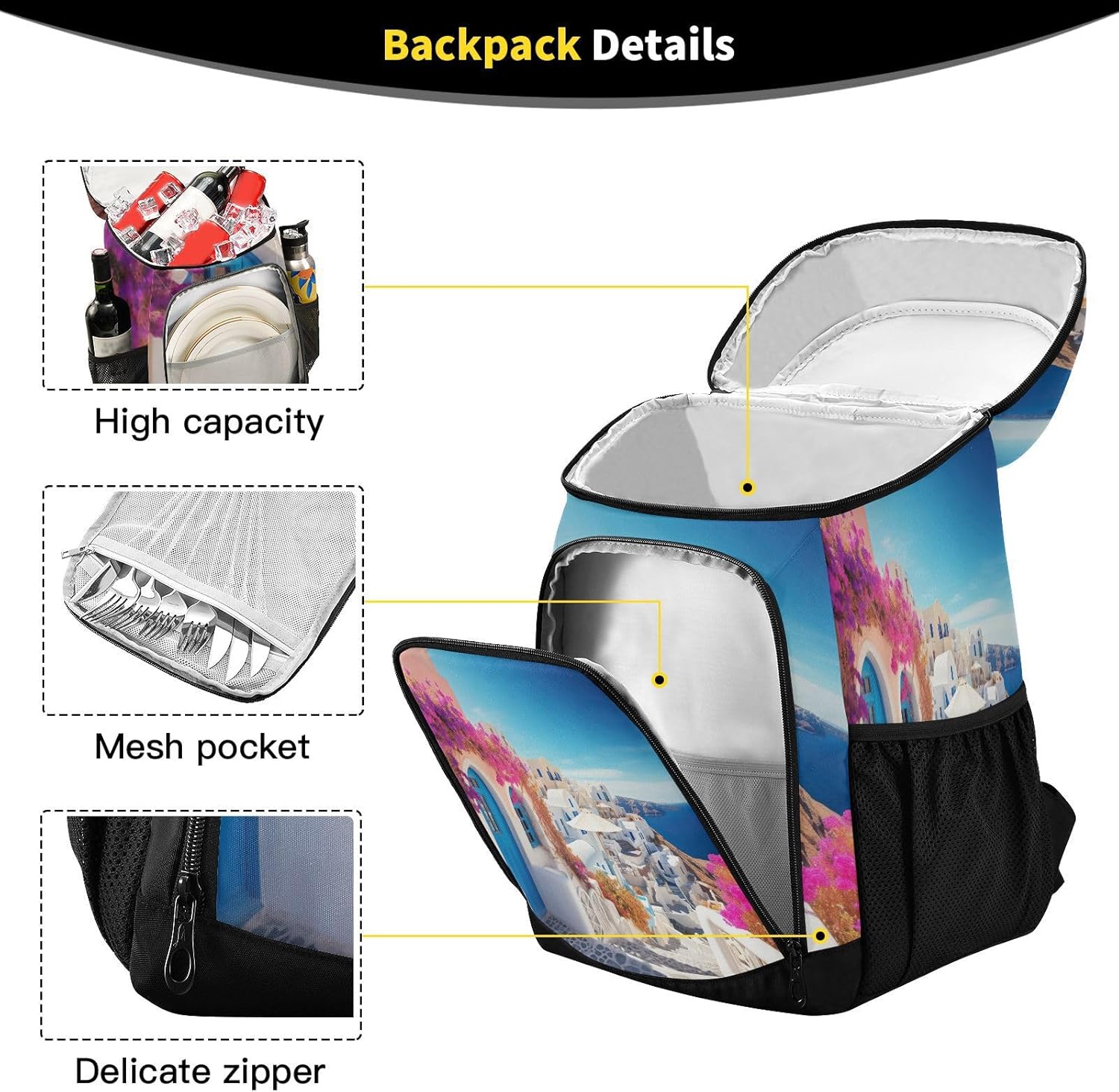 Beach House Cooler Backpack 36 Cans Leakproof Waterproof Backpack Cooler Bag Beach Accessories Travel Camping Fishing Backpack for Women Men