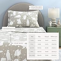 Vista 76 de Great Bay Home Christmas Flannel Sheet Set Full Size - 100% Turkish Cotton, Double-Brushed, Winter Bed Sheets - Ultra-Soft, Cozy, 4-Piece Holiday