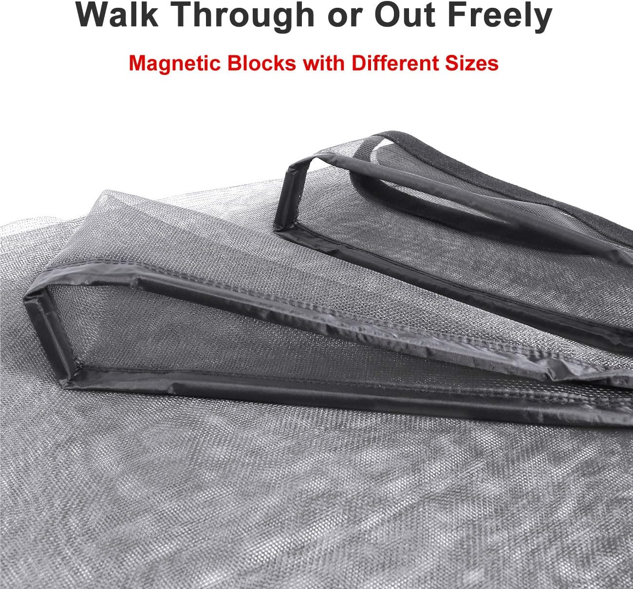 MAGZO Magnetic Screen Door, Fits Door Size 32'' x 80'', Reversible Left Right Side Opening, Durable Fiberglass Not Easy to Tear, Keep Annoying Creatures Out, Hands-Free Entry by Strong Magnets (Grey) - - 