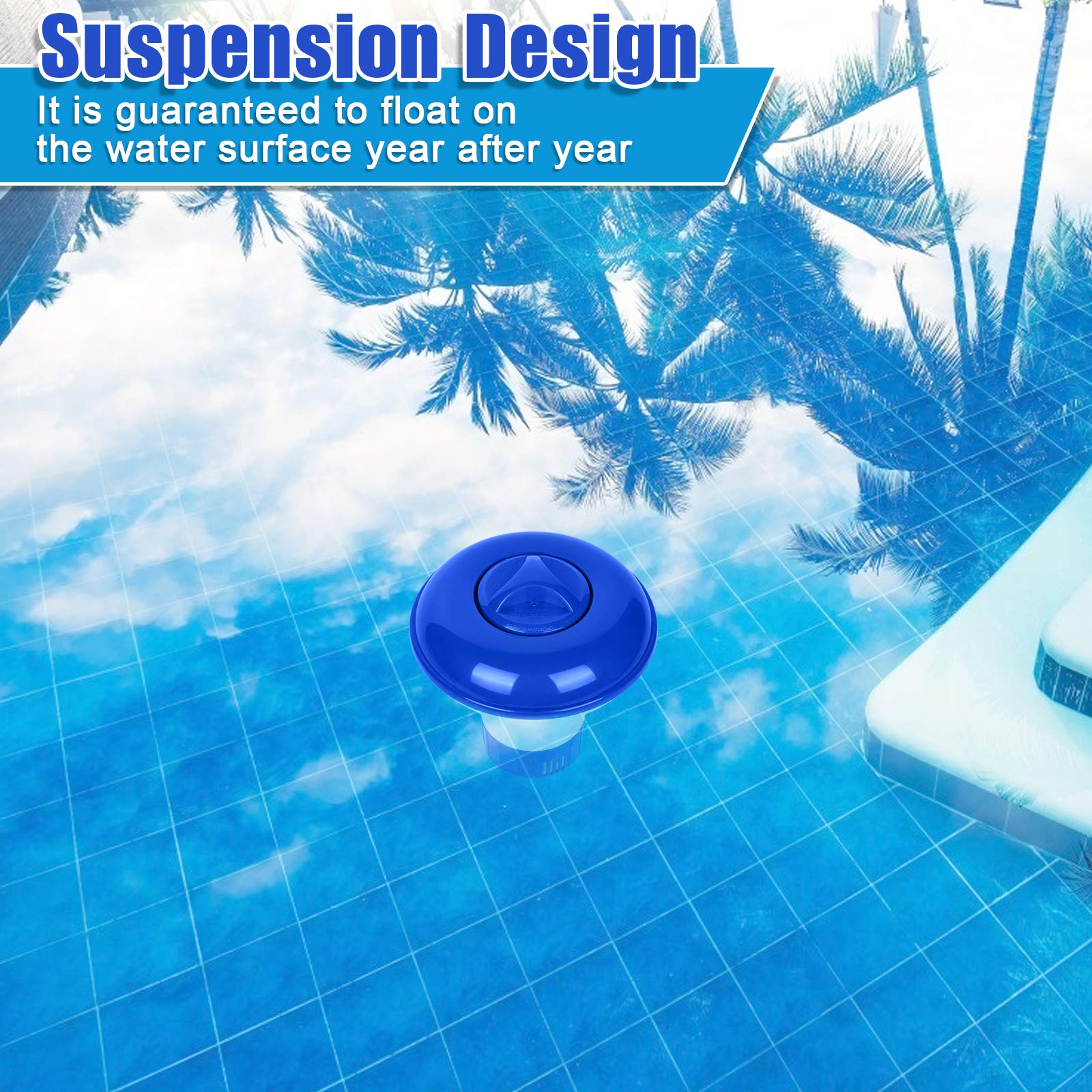 5 Pouces Distributeur Flottant, Distributeur de Chlore pour Piscine, Diffuseur de Chlore, Diffuseur Chlore Piscine, Diffuseur Flottant Piscine pour Piscine/Spa/Aquariums (5 Pouces)