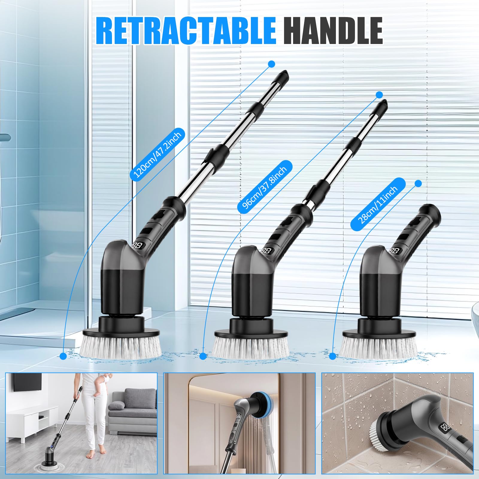 Brosse électrique Nettoyage rotative avec 8 têtes Rechargeable