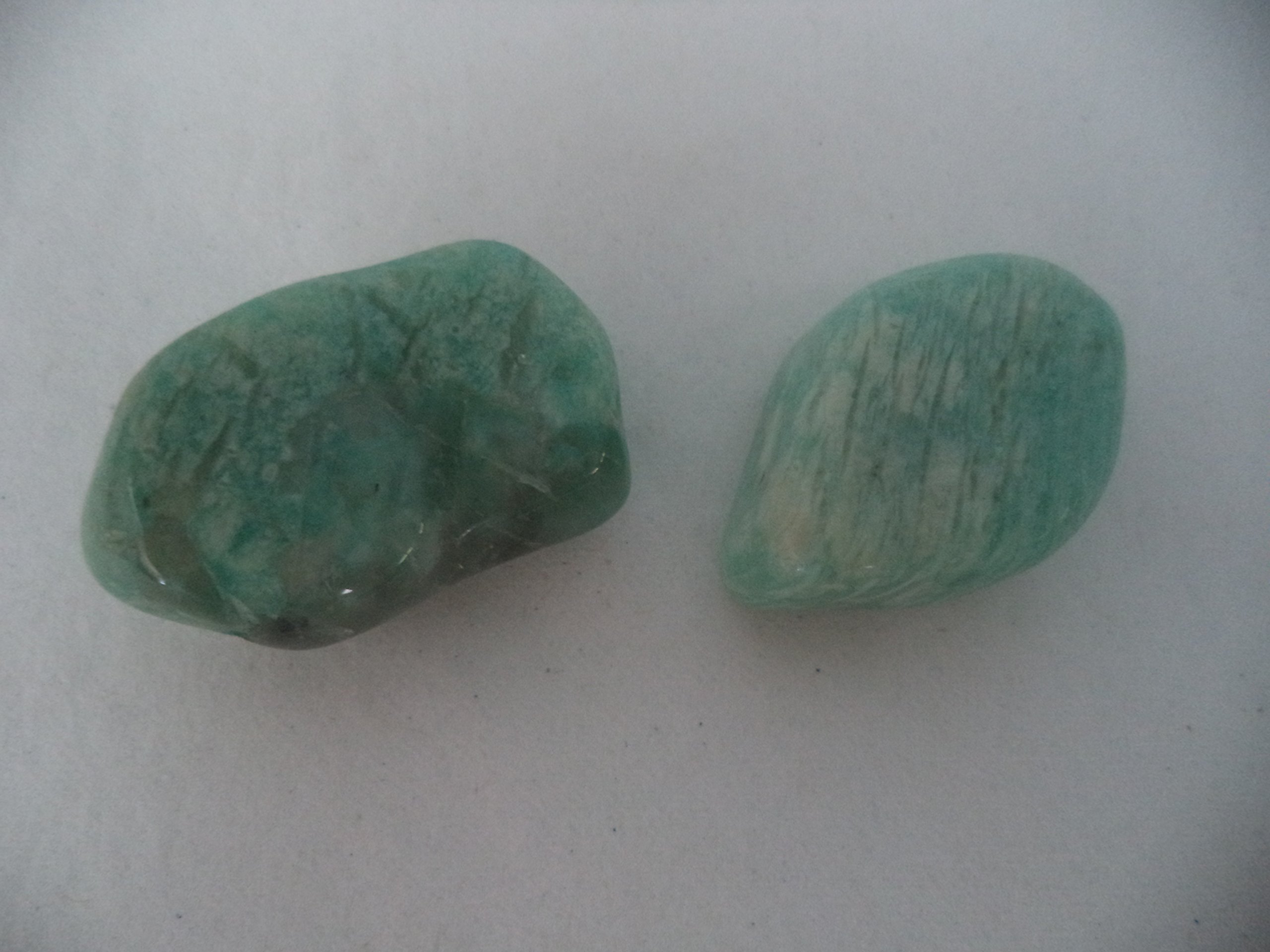 Kheops 2 Pieces of Polished Amazonite Crystal Tumbled Stones