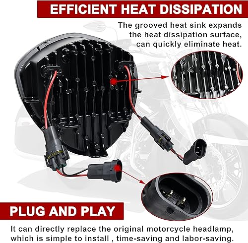Miniatura 4 de Conjunto de faros LED para Victory 05-18, faros delanteros LED negros para motocicleta, lámpara para Polaris Victory Cross Roads Country Hammer