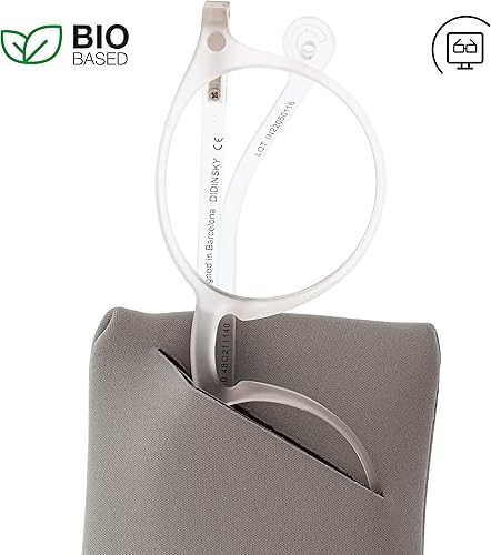 Miniatura 10 de lentes de lectura para presbicia para lectores anti luz azul para hombre y mujer. Toque de goma, patillas flexibles y lentes antirreflectantes.