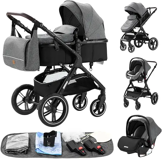 Passeggino 3 in 1 GLOKID Trio per Neonati fino a 25 kg con Seggiolino e Accessori