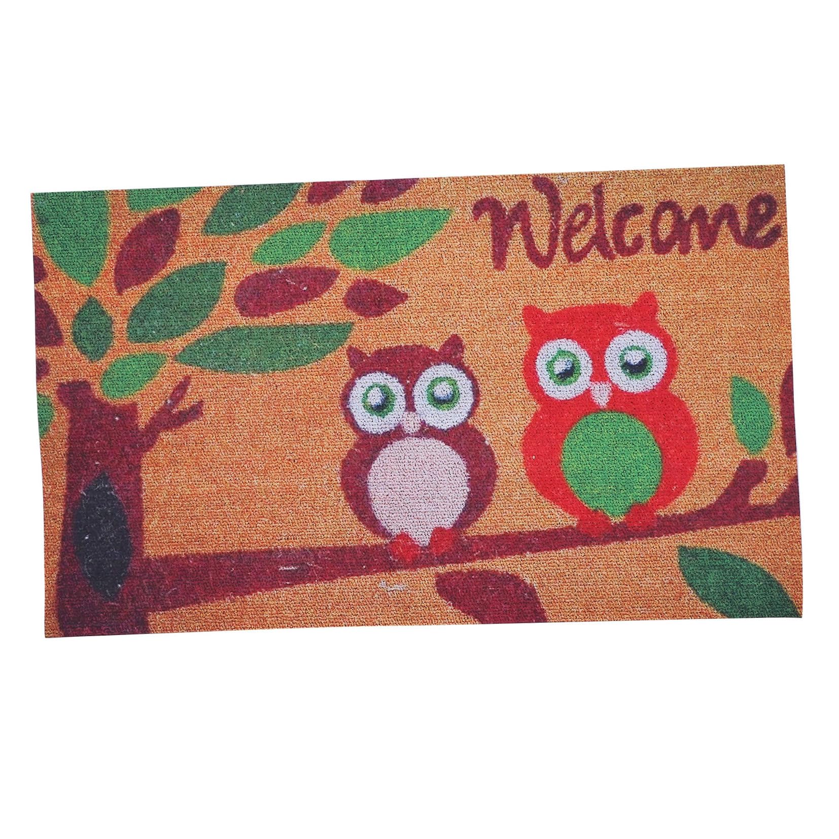 Tapis d'entrée hibou absorbant et antidérapant en caoutchouc pour une maison propre