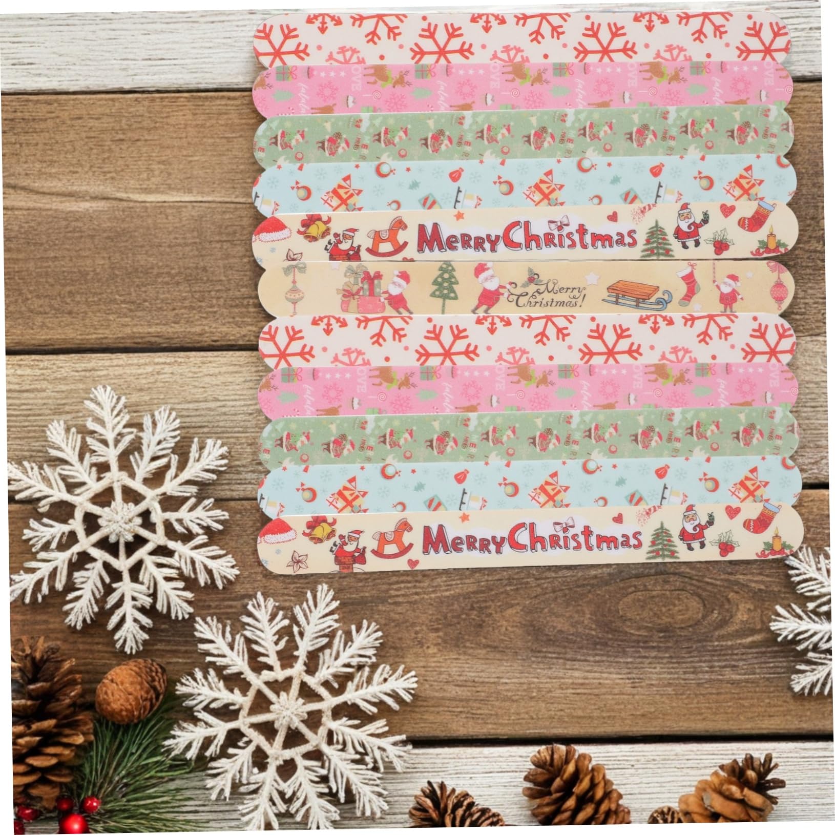 24stücke Teiliges Nagelfeilen Eva-material mit Weihnachtsmotiven Polierwerkzeug für Maniküre und Pediküre zum Feilen und Glätten der Nägel Zufälliger Stil