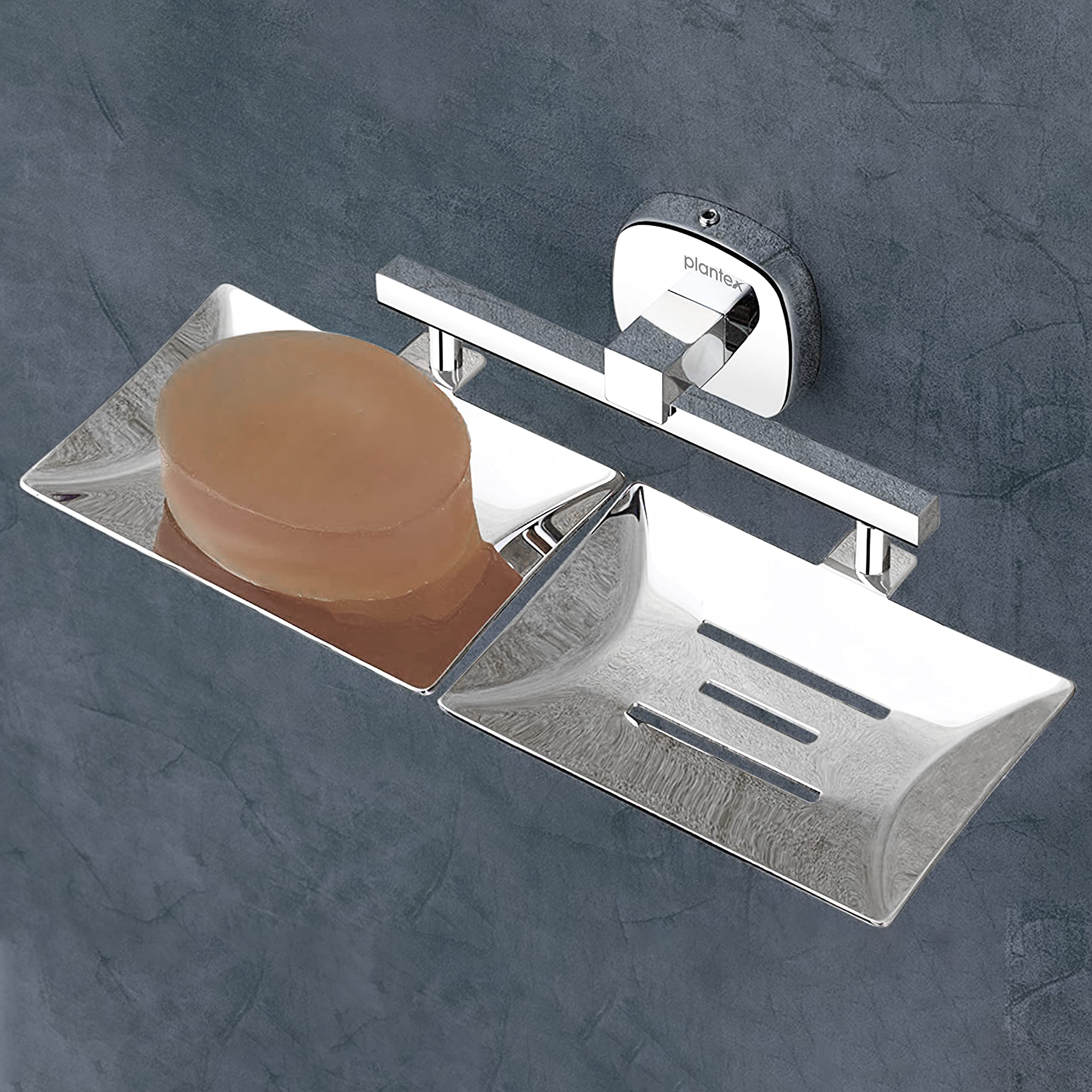 Plantex 304 Grade Stainless Steel Round Shape Double Soap Dish/Soap Case/Soap Holder/Soap Stand Bathroom Accessories - Maxx (Chrome) (B0BT4YHQSL) Amazon Price History, Amazon Price Tracker