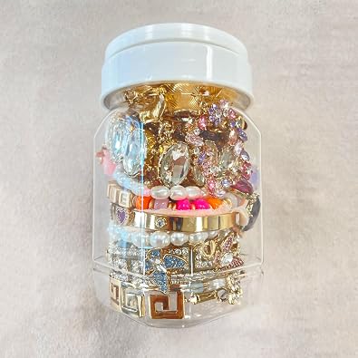 Mystery Jewelry Jar Gold Silver Colors Mixed 30 Pcs