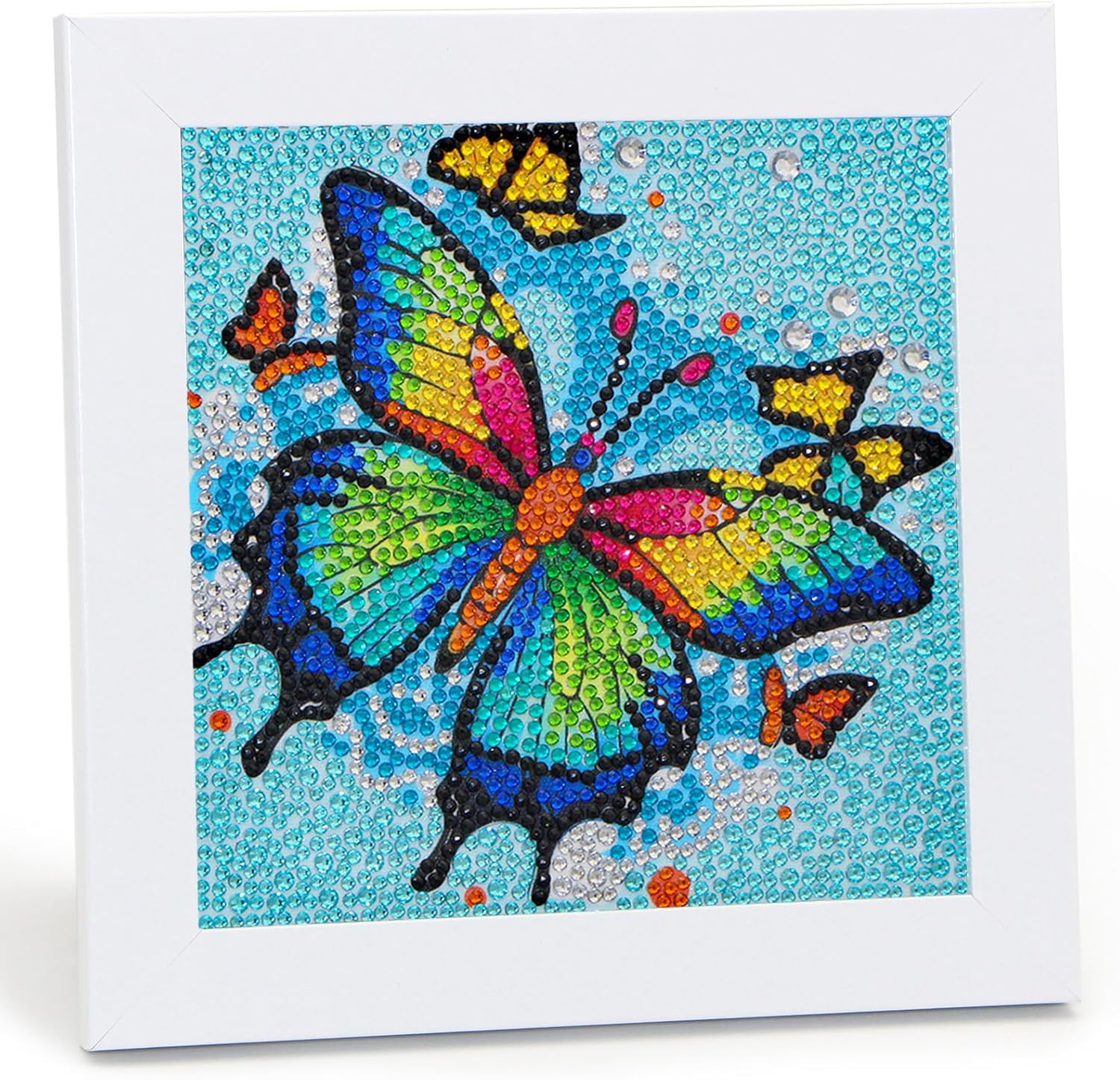 Libfx Diamond Art Kits for Kids with Frame Diamond Art for Girls Boys Beginners Arts and Crafts Ages 8-12 Birthday Gifts (Blue cat)