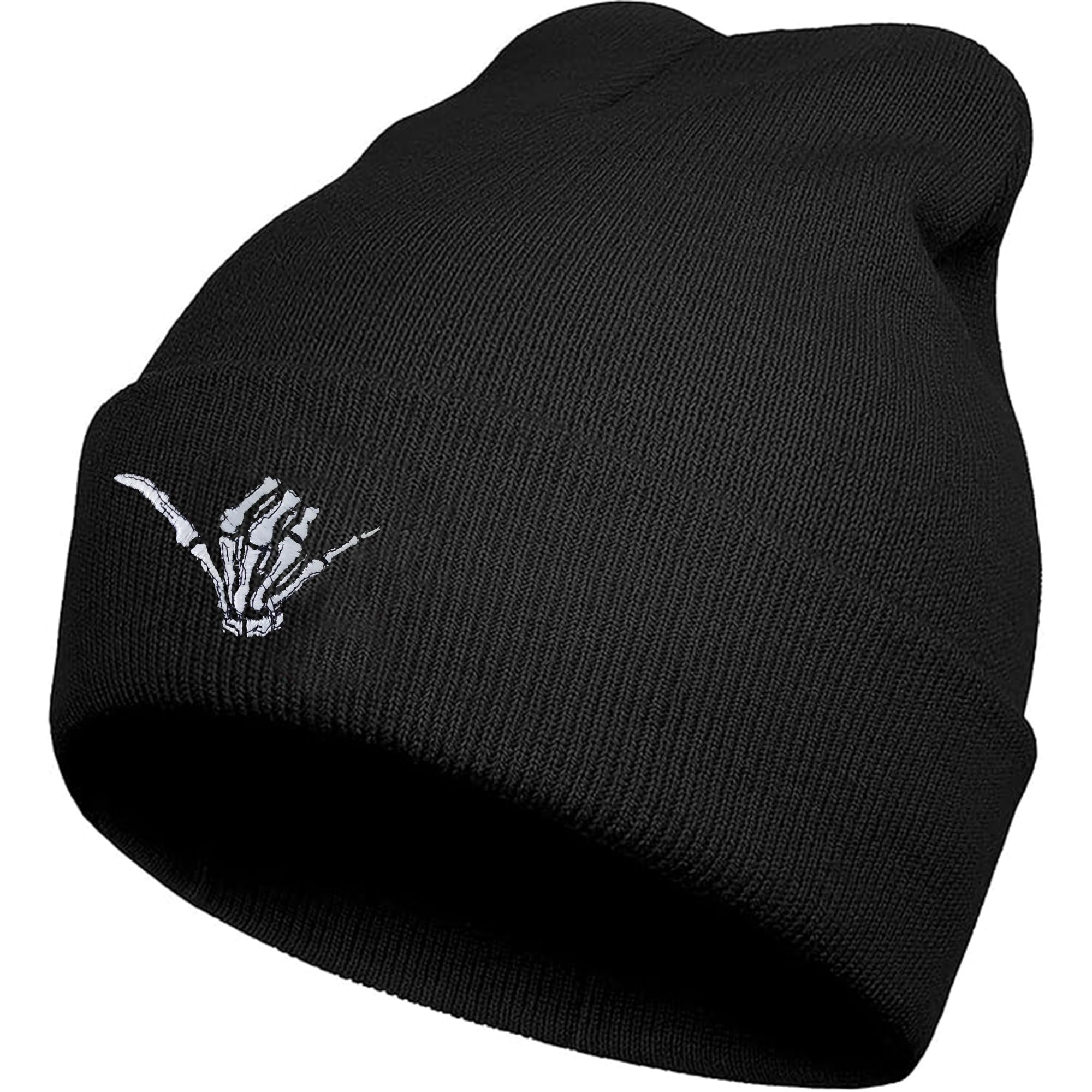 Funny Beanies Hat, Men's and Women's Winter Warm Black Fashion Cool Embroidered Knit Hat