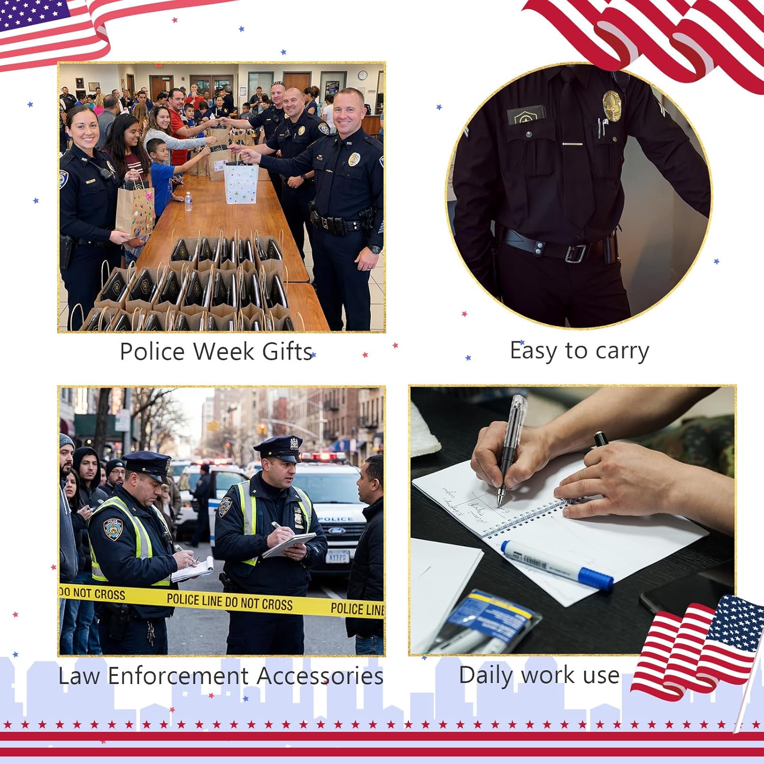 Ctosree 40 Pcs Police Appreciation Gifts Public Safety Field Interview Notebooks with Ballpoint Pen Police Academy Graduation Gifts for Law Enforcement Polices Officer Security Personnel (Black)